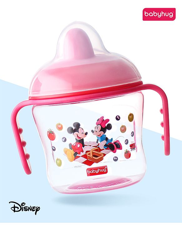 Babyhug Hard Spout Baby Sipper Cup with Anti-Spill Design, Pink & Purple-150 ml | BPA Free | Twin Handle | Lightweight