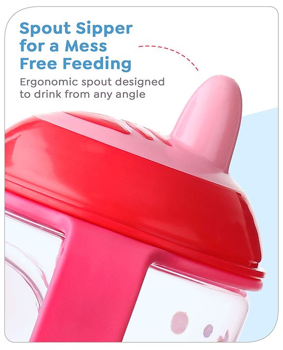 Babyhug Hard Spout Baby Sipper Cup with Anti-Spill Design, Pink & Purple-150 ml | BPA Free | Twin Handle | Lightweight