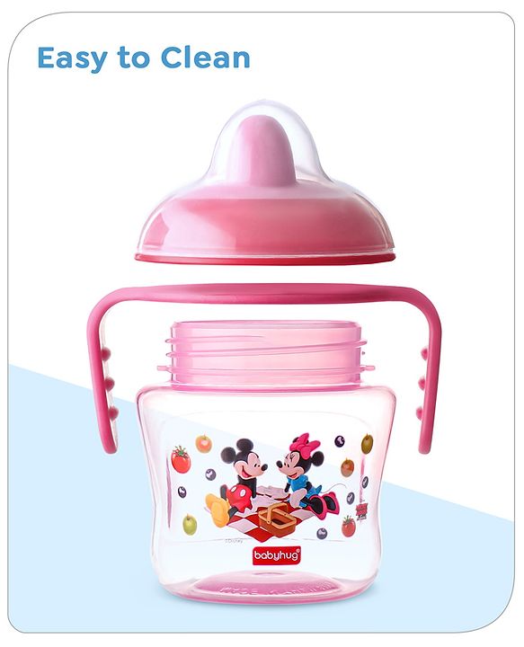 Babyhug Hard Spout Baby Sipper Cup with Anti-Spill Design, Pink & Purple-150 ml | BPA Free | Twin Handle | Lightweight