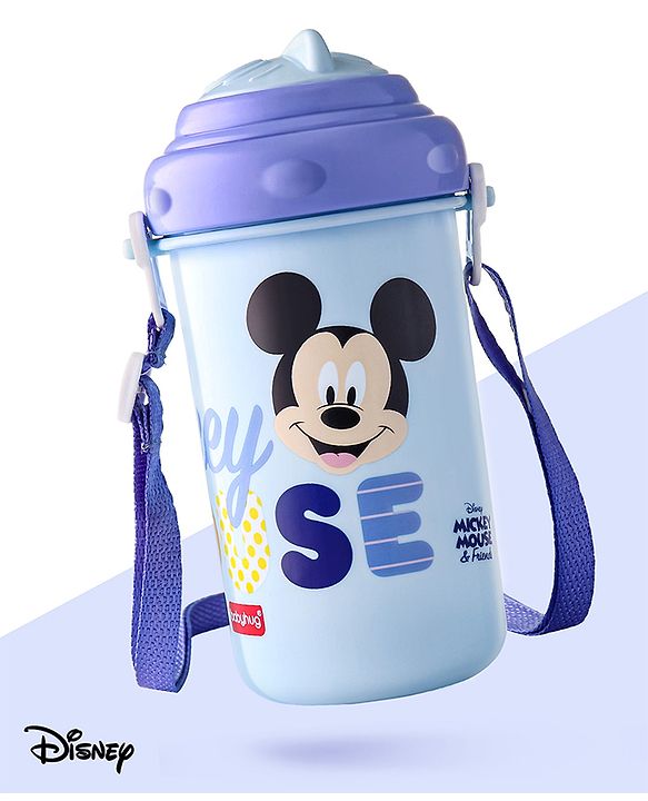 Babyhug Disney Straw Sipper with Strap & Mickey Mouse Print - 360 ml
