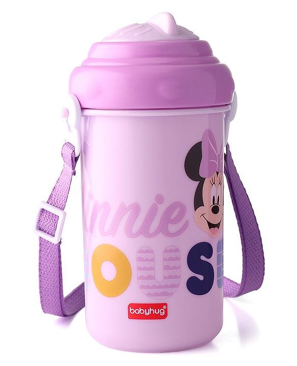 Babyhug Disney Straw Sipper with Strap & Mickey Mouse Print - 360 ml