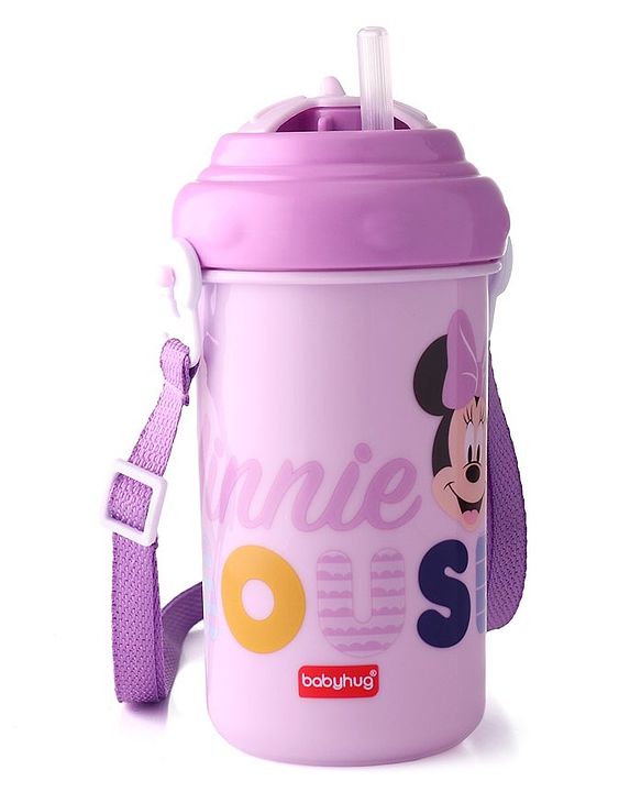 Babyhug Disney Straw Sipper with Strap & Mickey Mouse Print - 360 ml