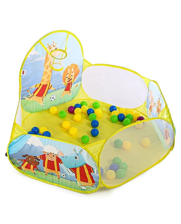 Babyhug Jump & Joy Jungle Animal Activity Ball Pool  Set With 50 Colourful Balls for Kids|Ball Pit for Kids 2+ Years |Birthday Gift for Kids|BIS Certified