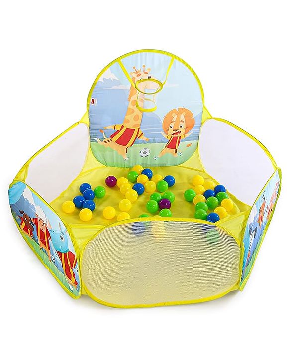 Babyhug Jump & Joy Jungle Animal Activity Ball Pool  Set With 50 Colourful Balls for Kids|Ball Pit for Kids 2+ Years |Birthday Gift for Kids|BIS Certified