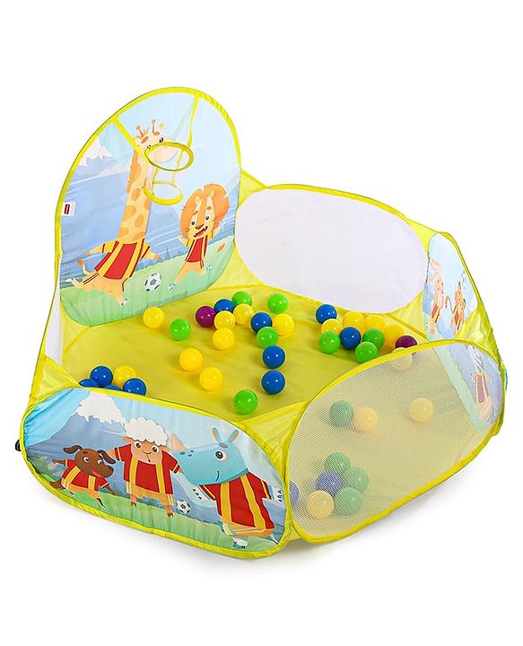 Babyhug Jump & Joy Jungle Animal Activity Ball Pool  Set With 50 Colourful Balls for Kids|Ball Pit for Kids 2+ Years |Birthday Gift for Kids|BIS Certified