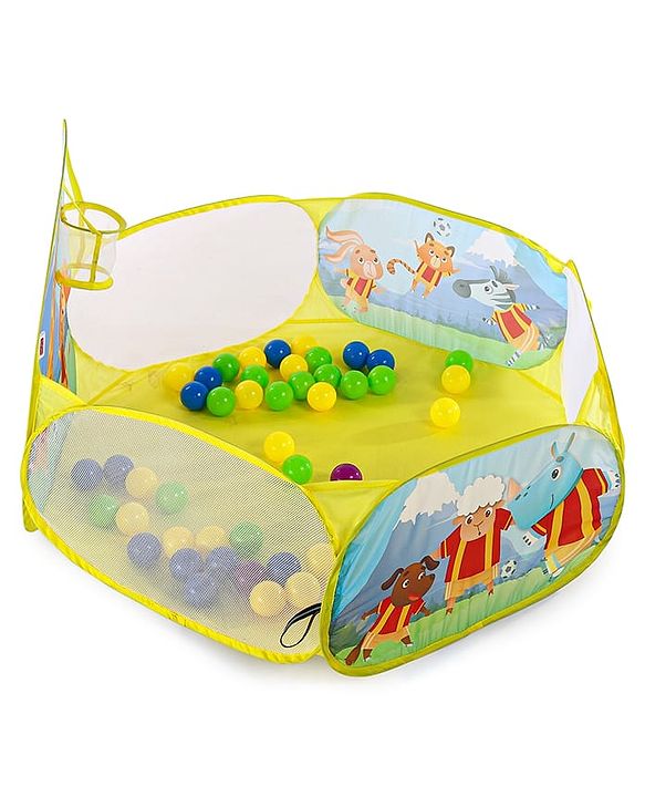 Babyhug Jump & Joy Jungle Animal Activity Ball Pool  Set With 50 Colourful Balls for Kids|Ball Pit for Kids 2+ Years |Birthday Gift for Kids|BIS Certified