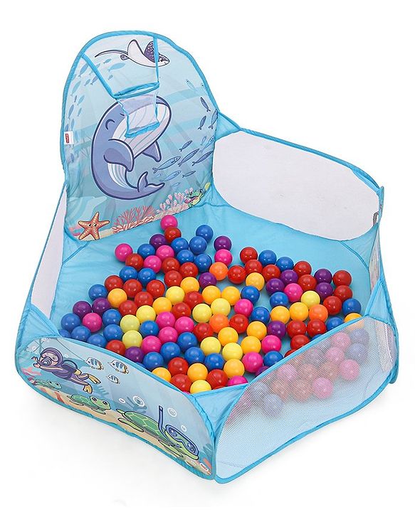 Babyhug Jump & Joy Jungle Animal Activity Ball Pool  Set With 50 Colourful Balls for Kids|Ball Pit for Kids 2+ Years |Birthday Gift for Kids|BIS Certified