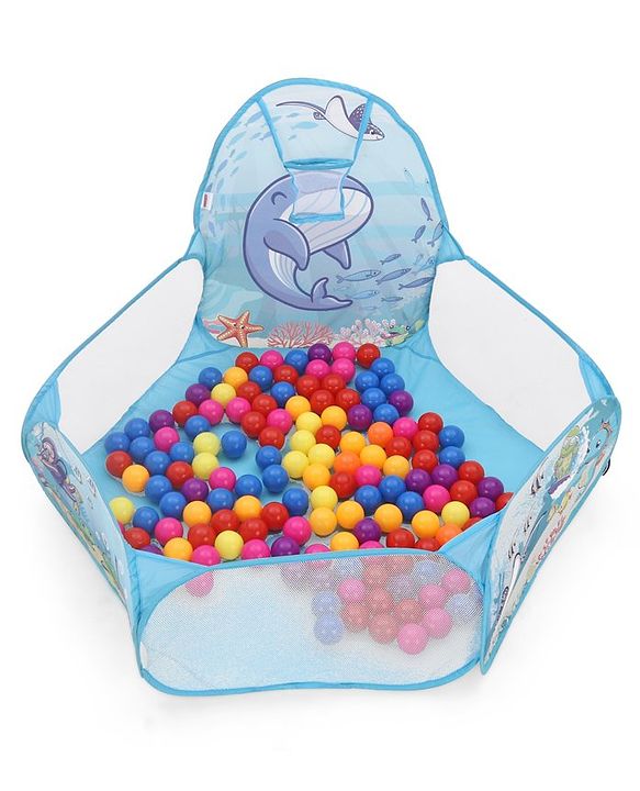 Babyhug Jump & Joy Jungle Animal Activity Ball Pool  Set With 50 Colourful Balls for Kids|Ball Pit for Kids 2+ Years |Birthday Gift for Kids|BIS Certified