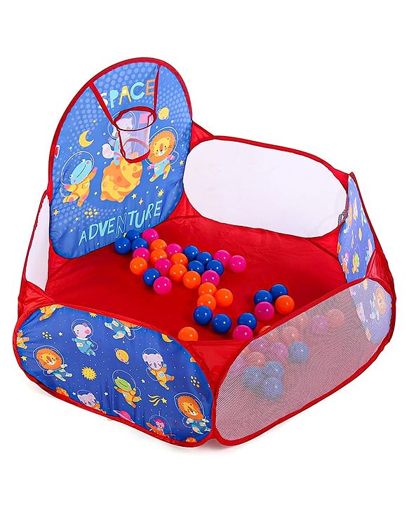 Babyhug Jump & Joy Jungle Animal Activity Ball Pool  Set With 50 Colourful Balls for Kids|Ball Pit for Kids 2+ Years |Birthday Gift for Kids|BIS Certified