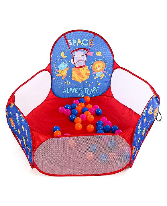 Babyhug Jump & Joy Jungle Animal Activity Ball Pool  Set With 50 Colourful Balls for Kids|Ball Pit for Kids 2+ Years |Birthday Gift for Kids|BIS Certified
