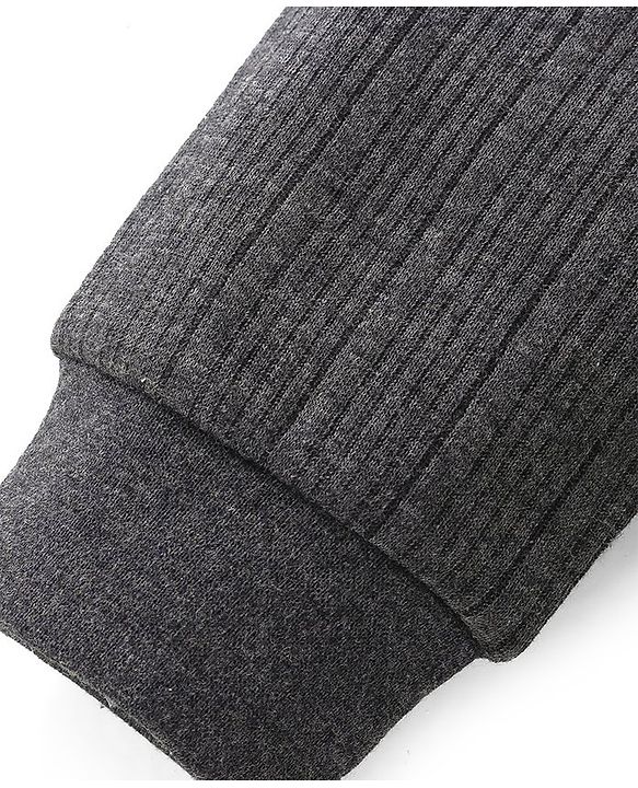 Babyhug Cotton Full Length Thermal Leggings Solid - Grey