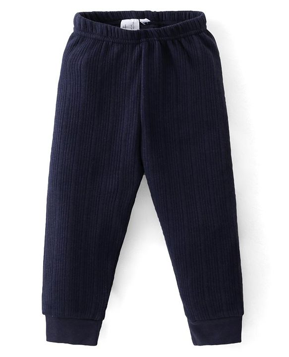 Babyhug Full Length Thermal Bottom Solid Colour -Navy Blue