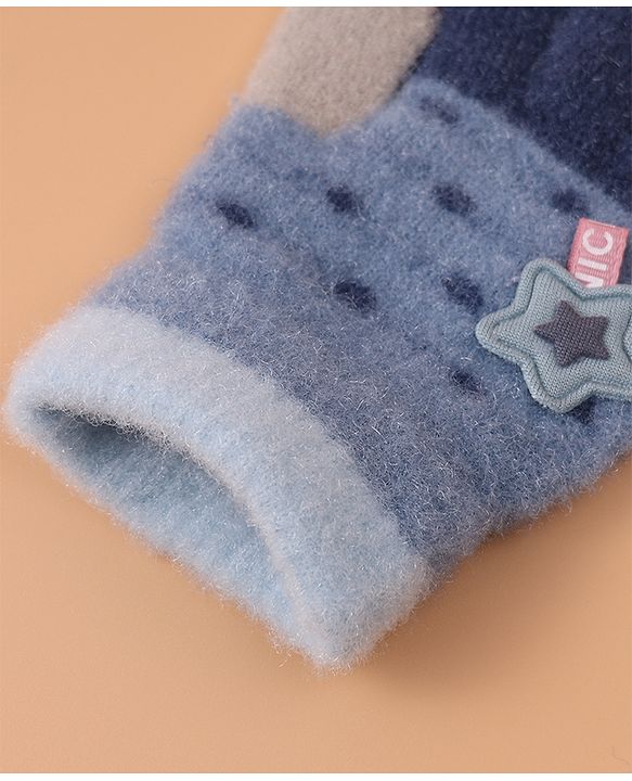 Babyhug  Woollen Gloves with Star Applique - Navy