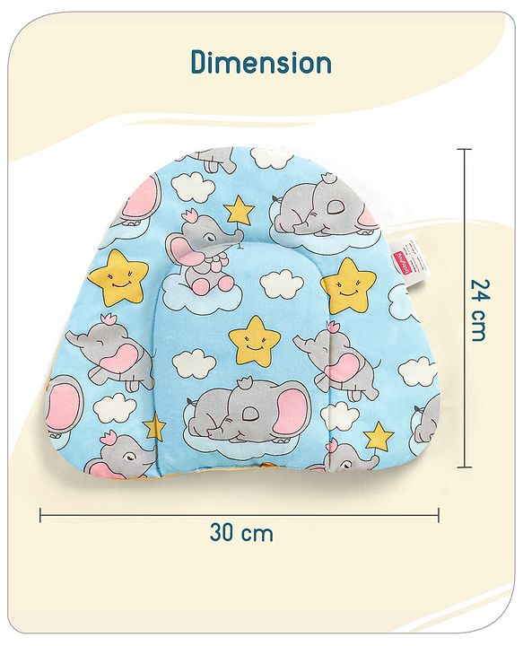 Babyhug Cloud Shaped Head Shaping Rai ( Mustard Seed ) Pillow Cloud Print- Pink