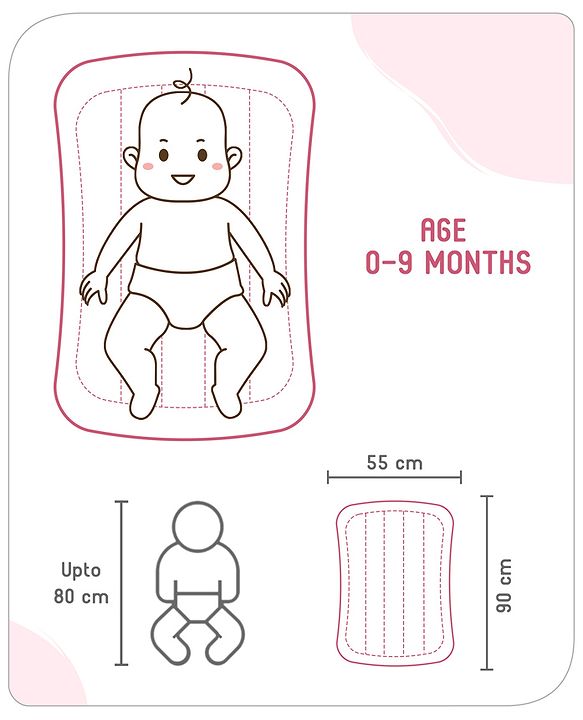 Babyhug Cotton Mattress Set with Mosquito Net Fox Print- Pista Green