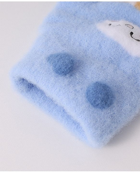 Babyhug Woollen Designed Gloves - Light Blue