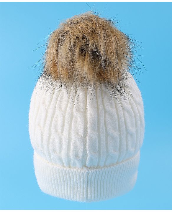 Pine Kids Woolen Cap & Muffler Set with Pom Pom - Red