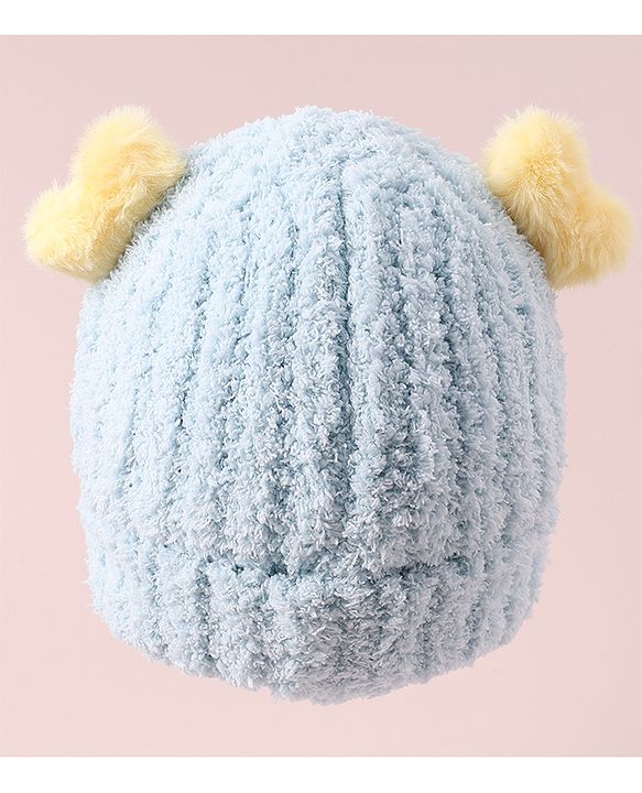 Babyhug Woolen Cap with Applique - White