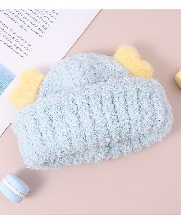 Babyhug Woolen Cap with Applique - White