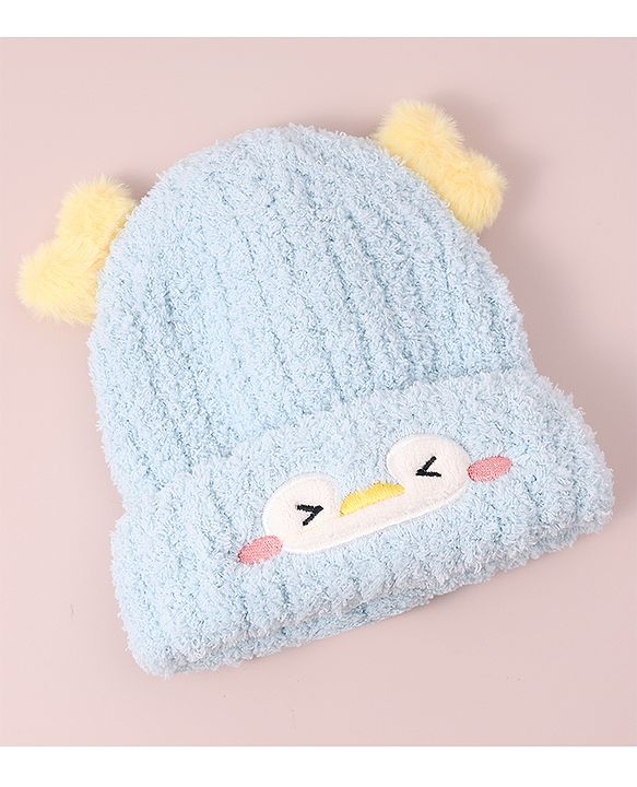 Babyhug Woolen Cap with Applique - White