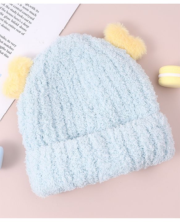 Babyhug Woolen Cap with Applique - White