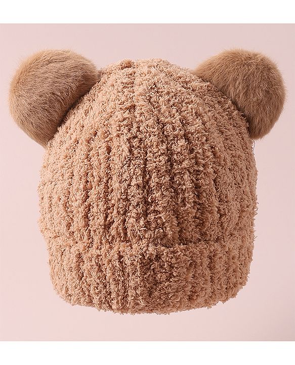 Babyhug Woolen Cap with Applique - White