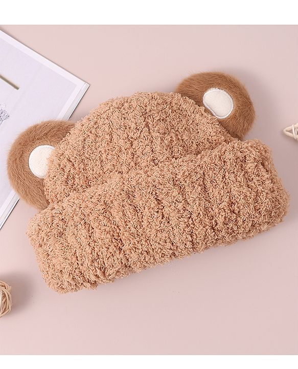 Babyhug Woolen Cap with Applique - White