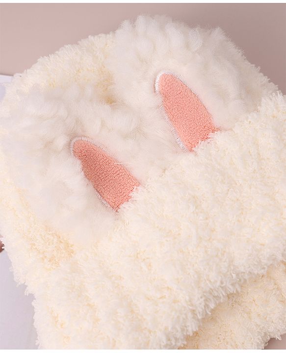 Babyhug Woolen Cap with Knot - White