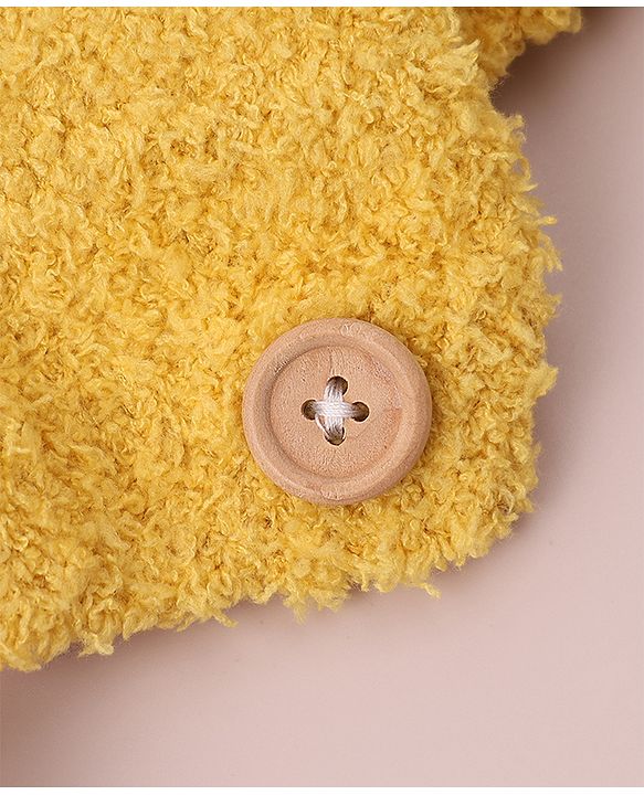 Babyhug Woollen Cap with Applique - Yellow