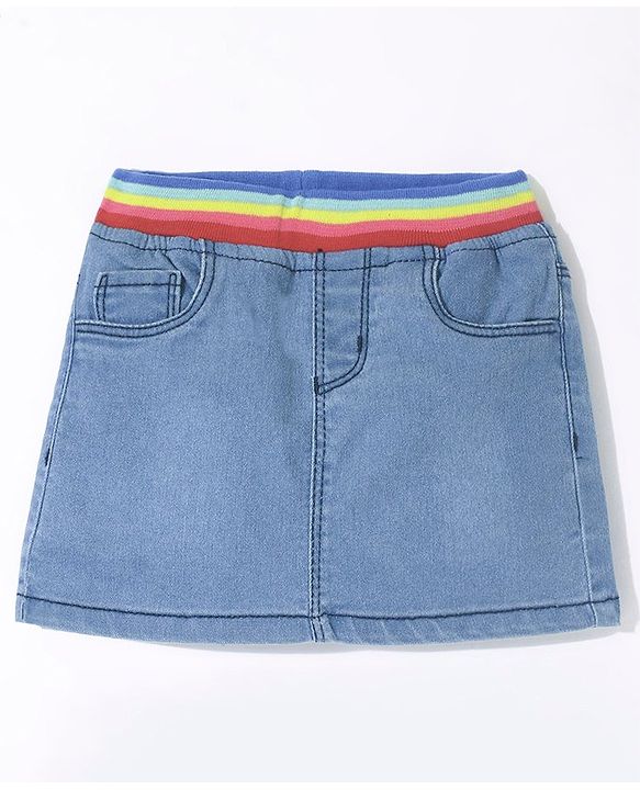 Babyhug Denim Stretchable Skirt - Blue