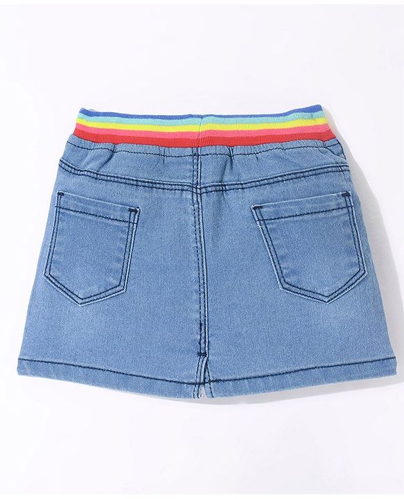 Babyhug Denim Stretchable Skirt - Blue