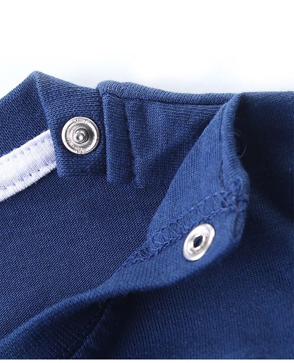 Babyhug Single Jersey Knit Full Sleeves T-Shirt & Denim Jeans Set With Animals Embroidery - Blue