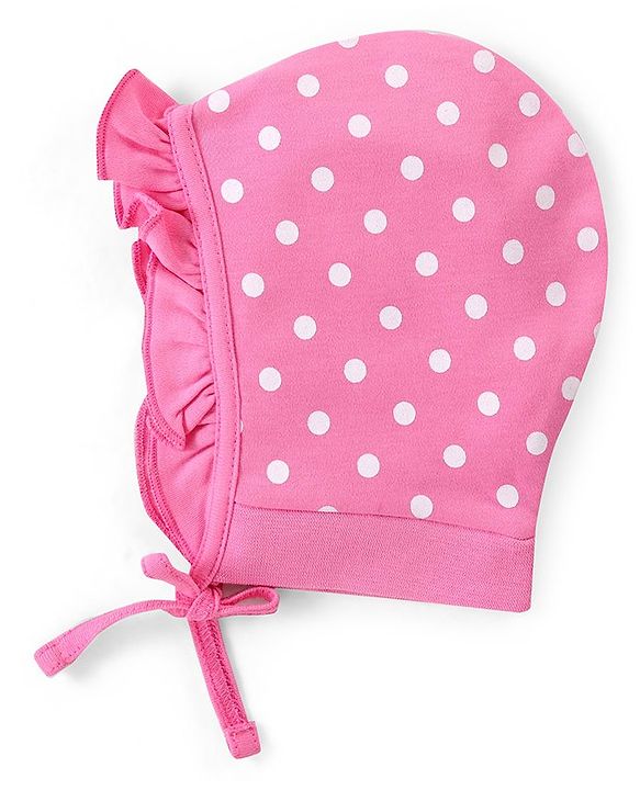 Babyhug 100% Cotton Bonnet Cap with Floral Print Pack of 2 - Multicolor