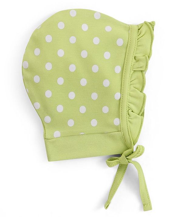Babyhug 100% Cotton Cap with Knot Heart Print Pack of 2 - Pink & Green