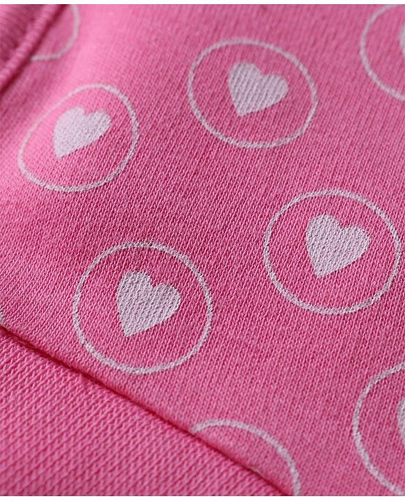 Babyhug 100% Cotton Cap with Knot Heart Print Pack of 2 - Pink & Green