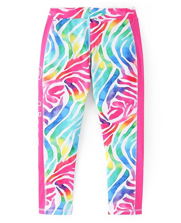 Pine Active Knit Full Length Printed Super Stretch Leggings - Multicolor