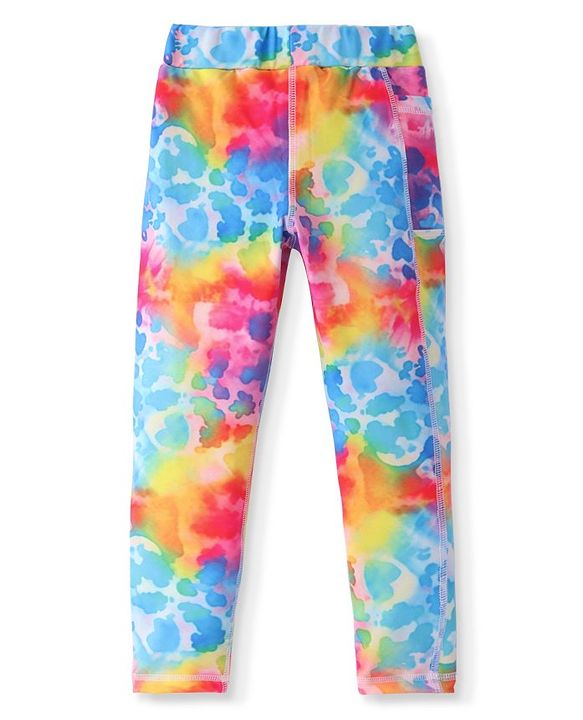 Pine Active Knit Full Length Super Stretch Leggings With Abstract Print - Multicolor