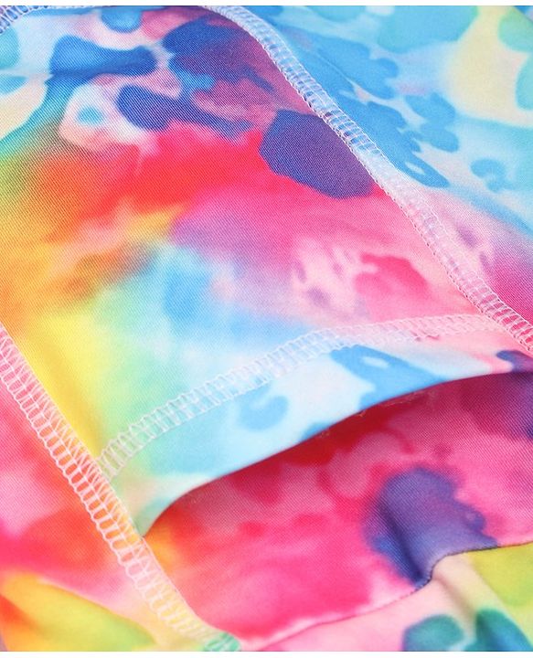Pine Active Knit Full Length Super Stretch Leggings With Abstract Print - Multicolor