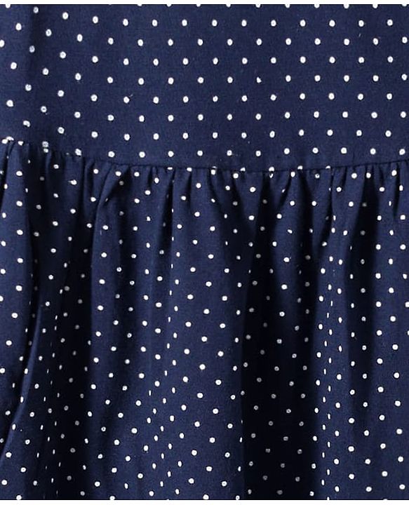 Babyhug Single Jersey Sleeveless Frock with Heart Print - Navy