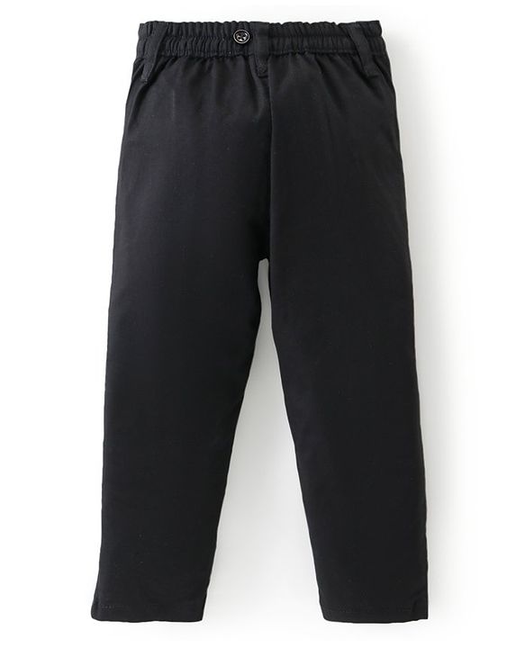 Babyhug Cotton Woven Full Sleeves Party Shirt & Trouser Set with Suspendor & Bow -Mustard & Black