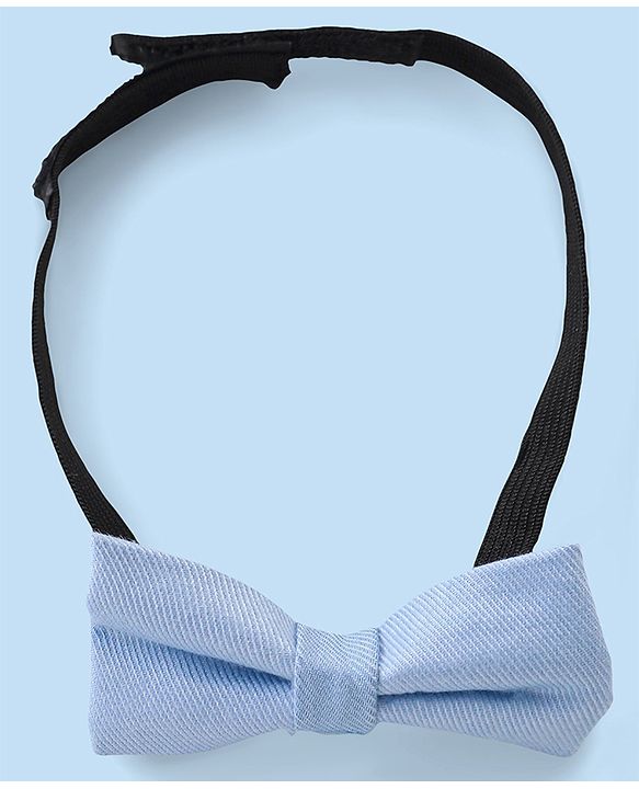 Babyhug Cotton Woven Full Sleeves Solid Party Wear Shirt & Trouser Set with Suspender & Bow - Sky Blue