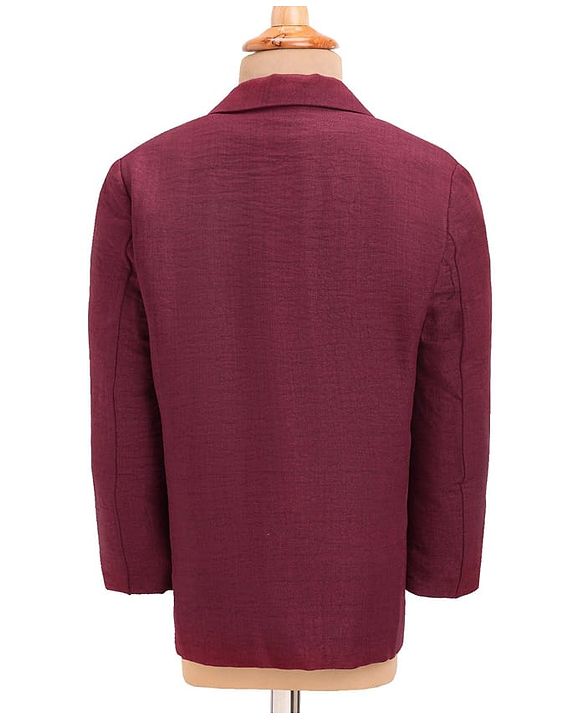 Babyhug Woven Full Sleeves Solid Colour Blazer & Printed T-Shirt - Maroon