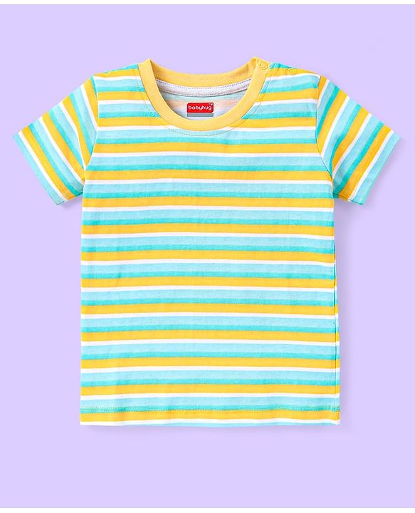 Babyhug 100% Cotton Knit Half Sleeves T-Shirt with Frog Graphics Pack of 3- Multicolour