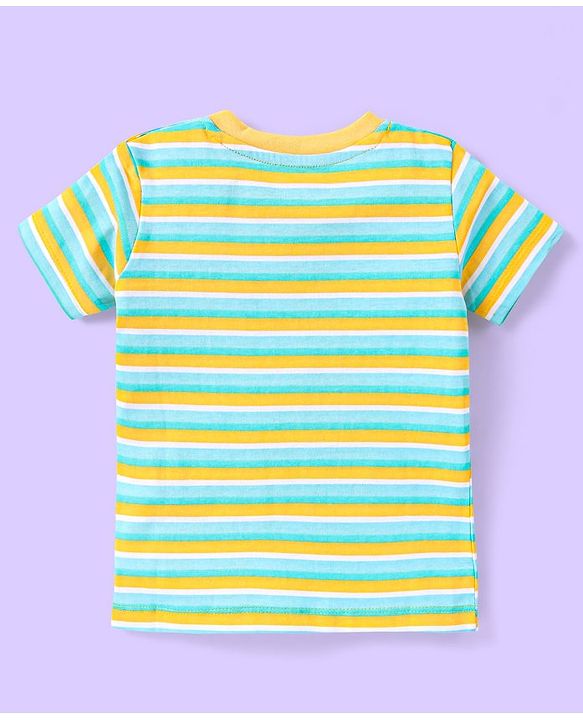 Babyhug 100% Cotton Knit Half Sleeves T-Shirt with Frog Graphics Pack of 3- Multicolour