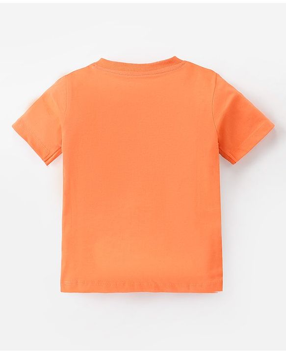Babyhug Cotton Knit Half Sleeves Henley Neck T-Shirt & Shorts Set With Color Block Print - Multicolor