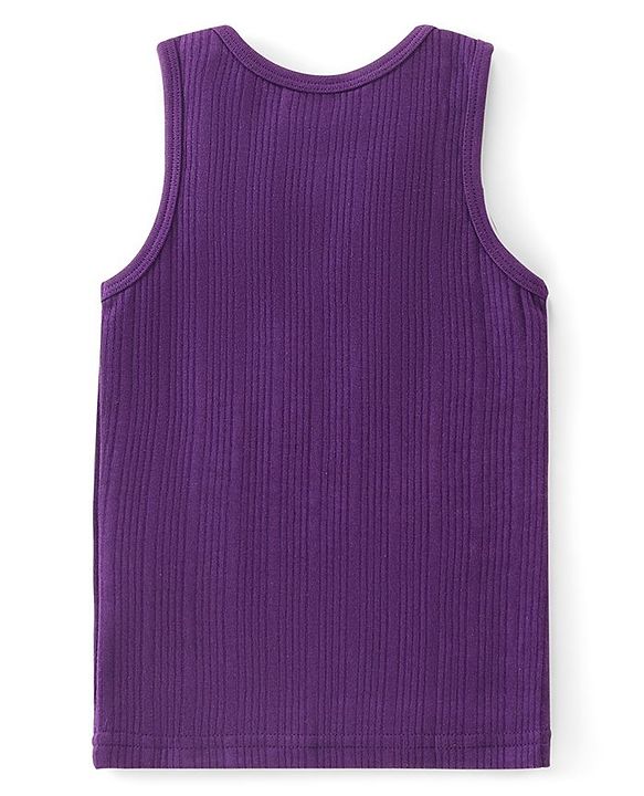 Babyhug Full Sleeves Solid Thermal Vests & Pant Set - Purple