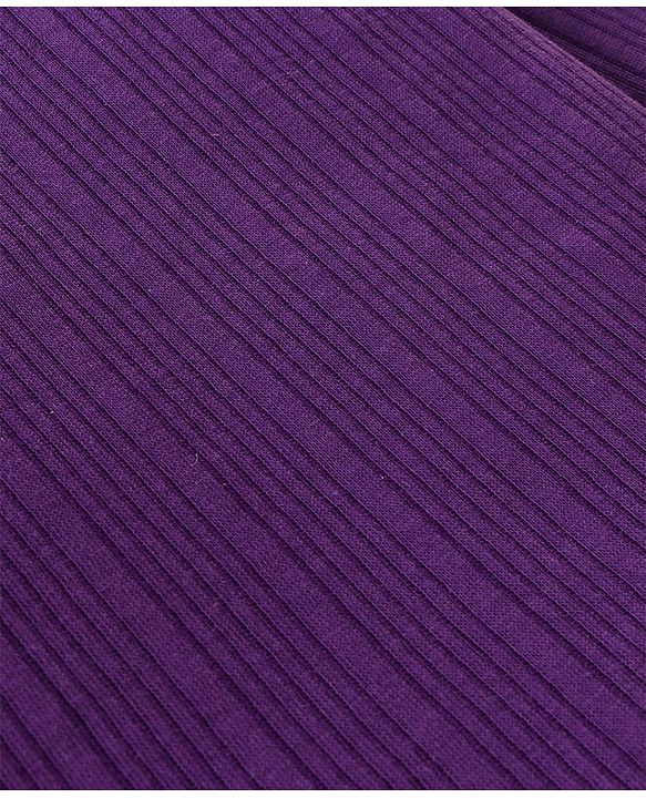 Babyhug Full Sleeves Solid Thermal Vests & Pant Set - Purple