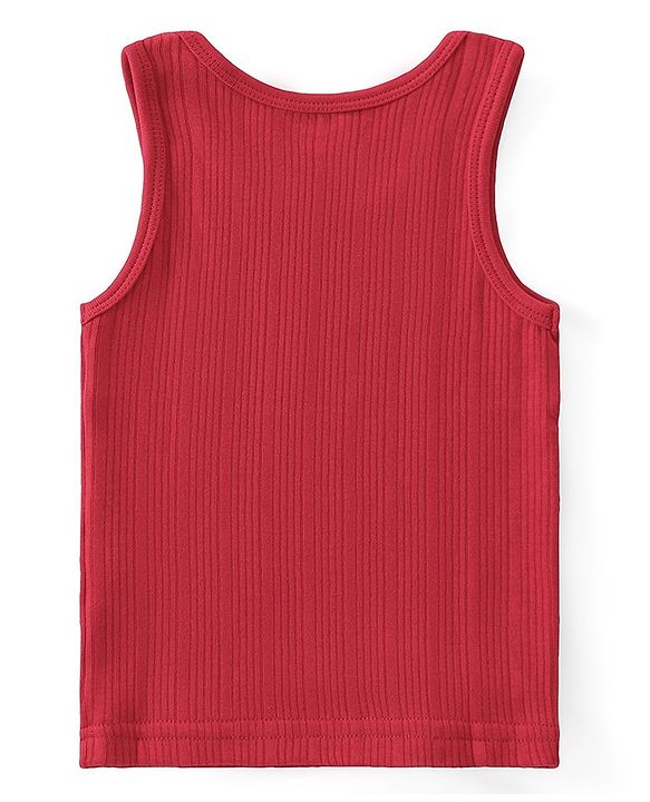 Babyhug Full Sleeves Solid Color Thermal Wear Pullover Vest & Pant Set - Red