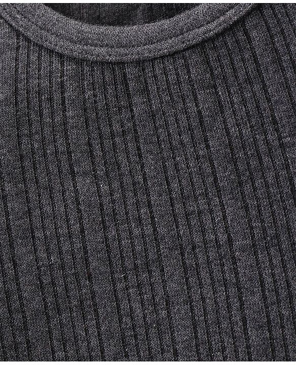 Babyhug Full Sleeves Solid Color Pull Over Thermal Vest Pack of 2 - Light & Dark Grey