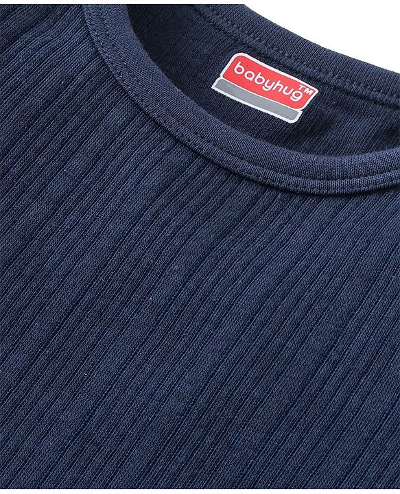 Babyhug Full Sleeves Solid Color Pull Over Thermal Vests Pack of 2 - Red & Navy Blue